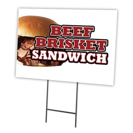 Signmission Beef Brisket Sandwich Yard & Stake outdoor plastic coroplast window, C-2436 Beef Brisket Sandwich C-2436 Beef Brisket Sandwich